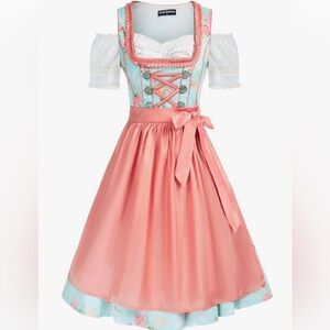🙊 5/$30 SCARLET DARKNESS Oktoberfest women’s dress | blue and pink | size M